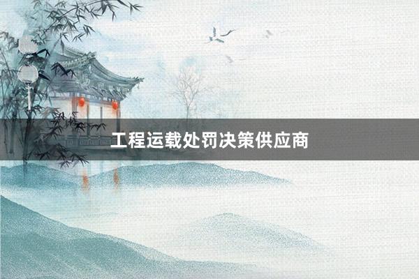 工程运载处罚决策供应商